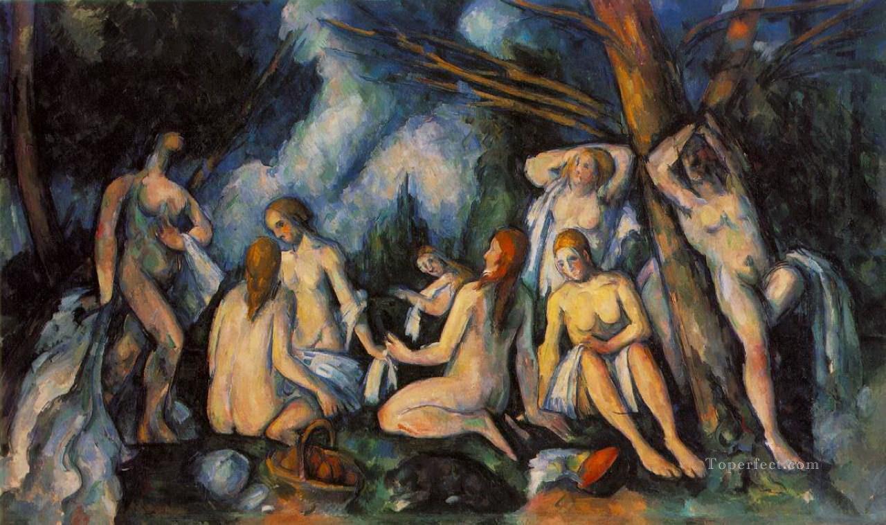 Grandes Bañistas Paul Cezanne Desnudo impresionista Pintura al óleo